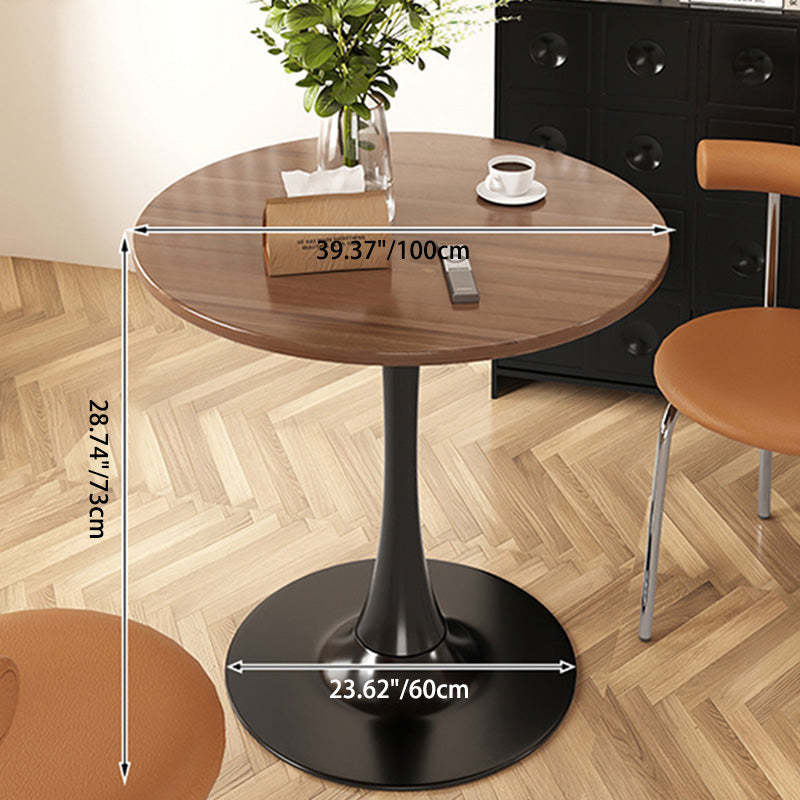 Modern Faux Wood Grain Steel End Table — Black