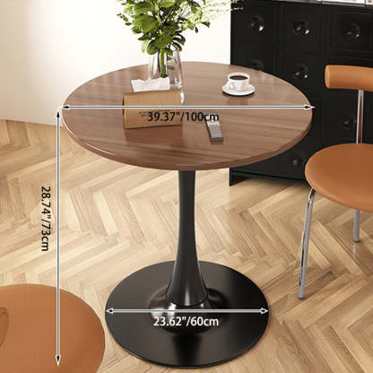 Modern Faux Wood Grain Steel End Table — Black