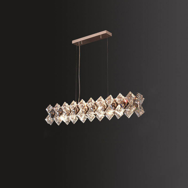 Crystal Diamond Circle Plated Chandelier