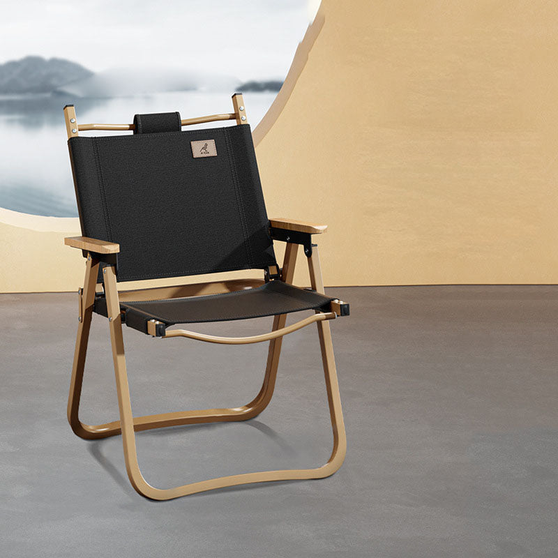 Scandinavian Alloy Wood Oxford Foldable Patio Dining Chair