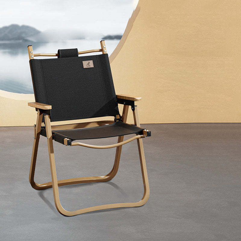 Scandinavian Alloy Wood Oxford Foldable Patio Dining Chair