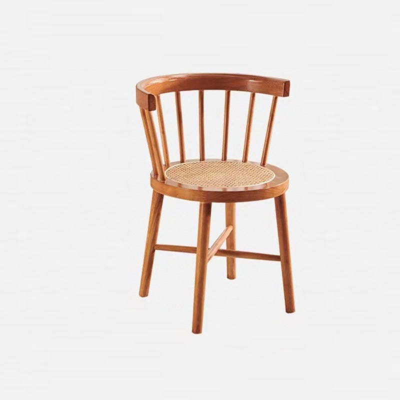 Nordic Rubberwood Rattan Dining Chair