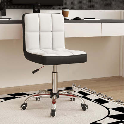 Modern Leather Steel Lattice Swivel Desk Chair