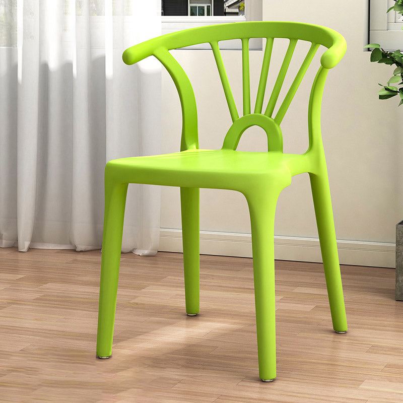 Scandinavian Arc Plastic Stackable Dining Chair — Black