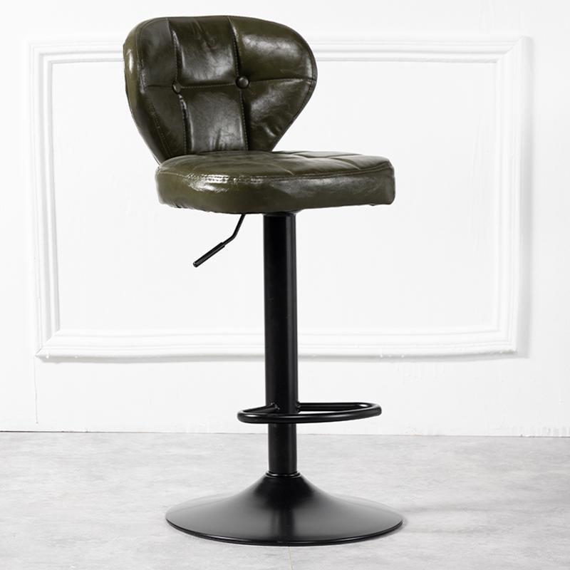 Minimalist Leather Metal Bar Stool
