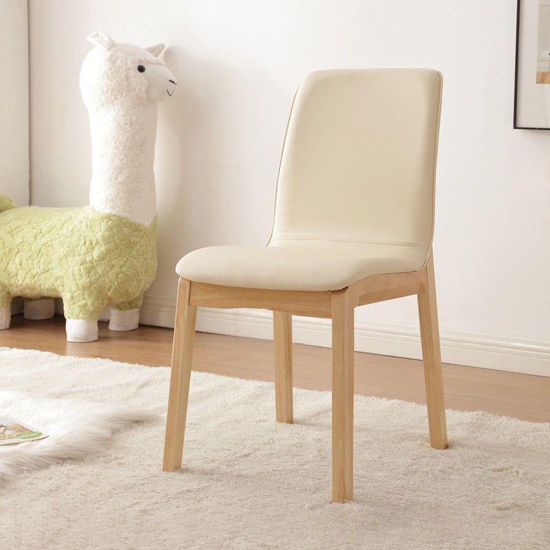 Nordic Leather Wood Frame Dining Chair