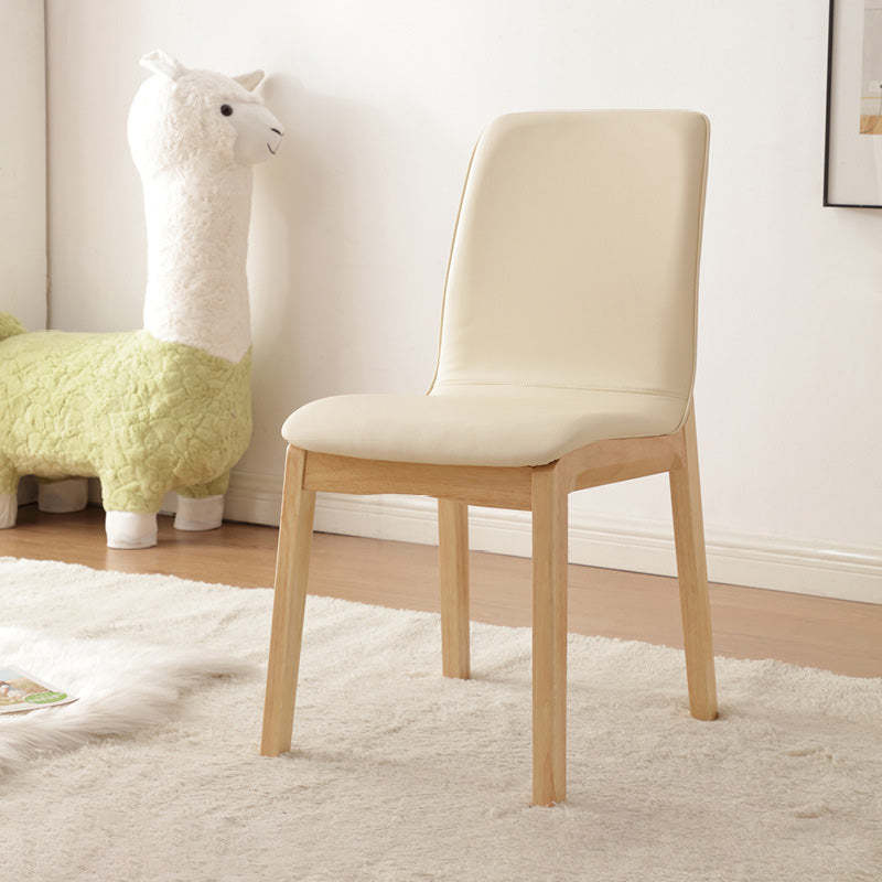 Nordic Leather Wood Frame Dining Chair
