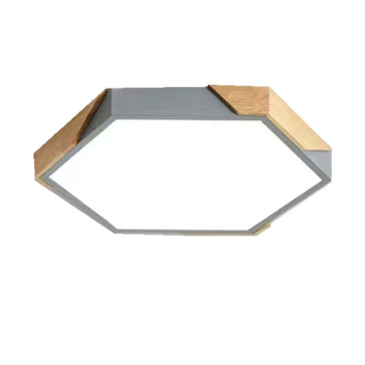 Scandinavian Hexagonal Macaron Flush Mount Light