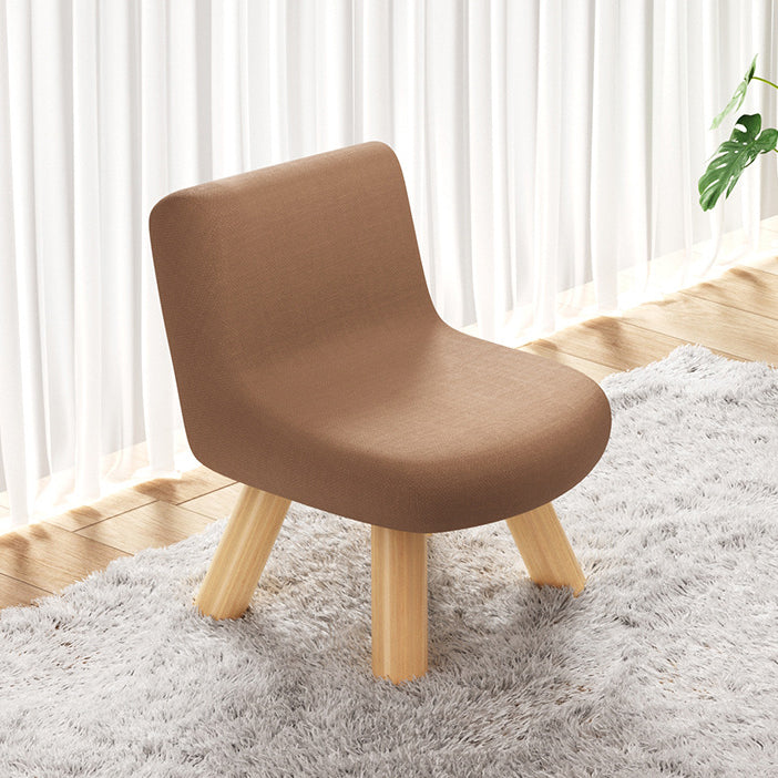 Minimalist Square Linen Solid Wood Chair