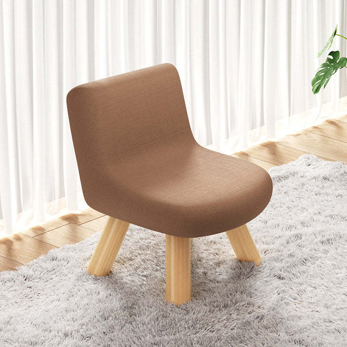 Minimalist Square Linen Solid Wood Chair