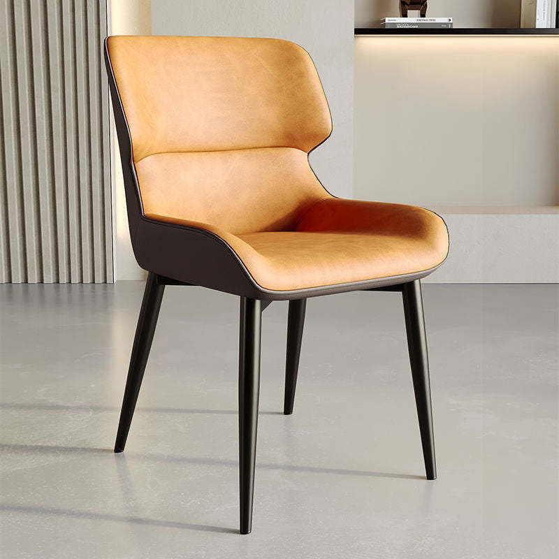Contemporary PU Leather Upholstered Dining Chair — B - Dark Blue