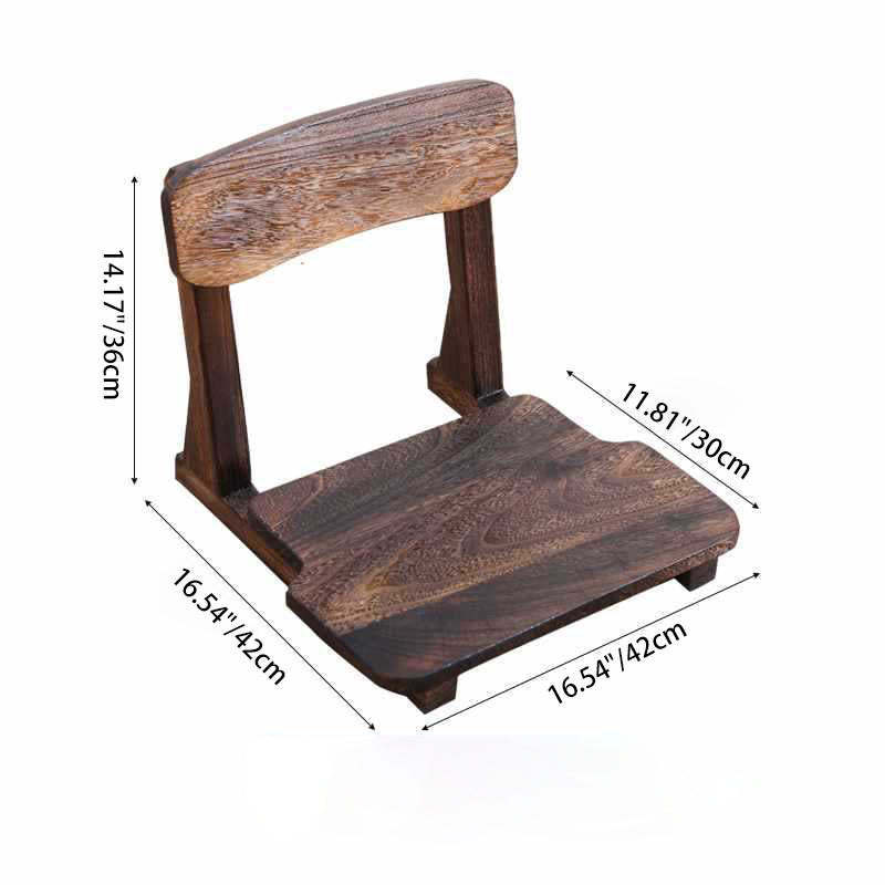 Japanese Paulownia Wood Tatami Chair — D / Walnut Color