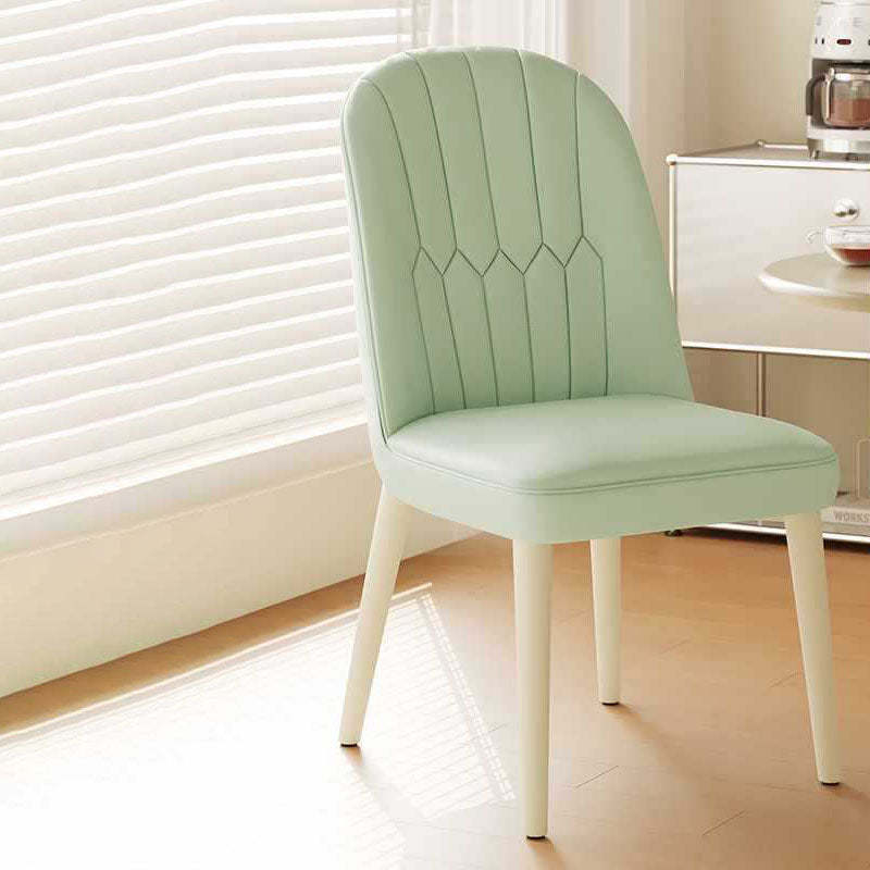 Modern Microfiber Leather Steel Dining Chair