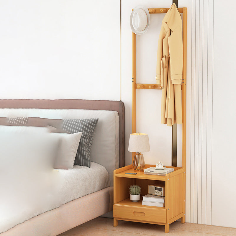 Minimalist Bamboo Coat Rack Nightstand 1/3-Drawer