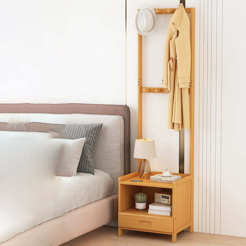 Minimalist Bamboo Coat Rack Nightstand 1/3-Drawer