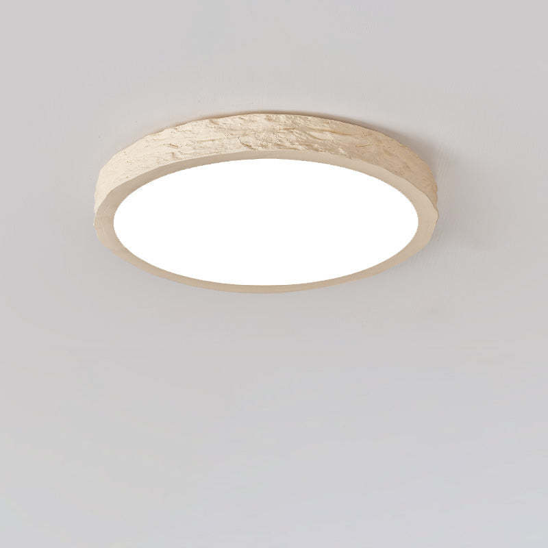 Minimalist Stone Grain Resin Iron LED Flush Mount Light