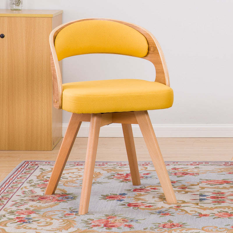 Minimalist Fabric Wood Dining Chair