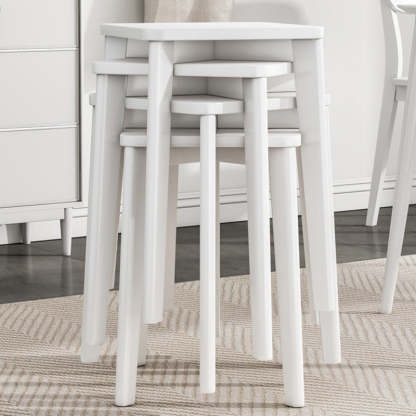 Chinese Wood Stackable Low Stool