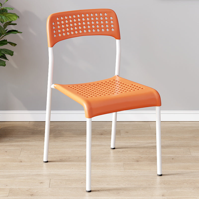 Minimalist Plastic Iron Perforated Dining Chair
