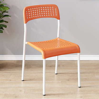 Minimalist Plastic Iron Perforated Dining Chair