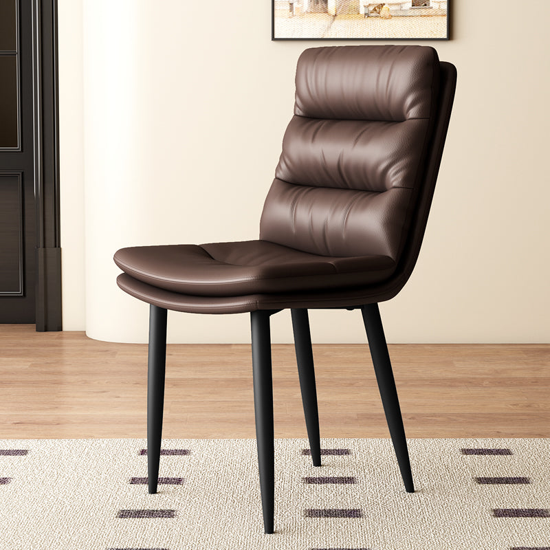 Minimalist Leather Steel Dining Chair