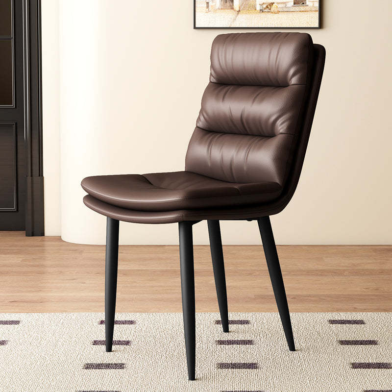 Minimalist Leather Steel Dining Chair