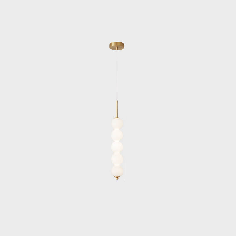 Nordic Brass Spherical Glass Strip LED Pendant Light