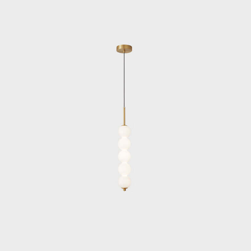 Nordic Brass Spherical Glass Strip LED Pendant Light