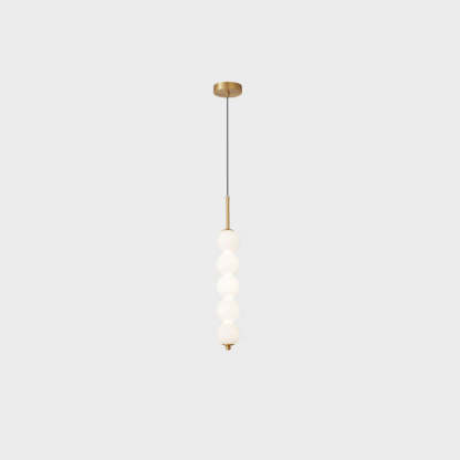 Nordic Brass Spherical Glass Strip LED Pendant Light
