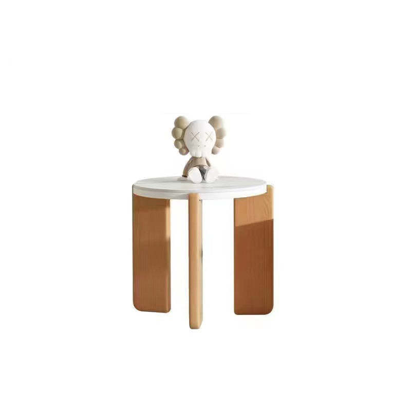 Contemporary Rock Beam Three-Leg Wood Coffee Table