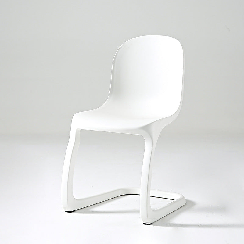 Scandinavian Bow-Frame Plastic Steel Dining Chair