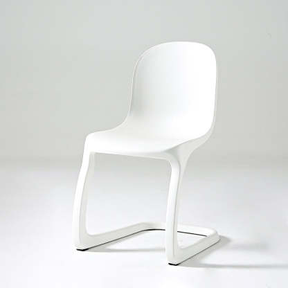 Scandinavian Bow-Frame Plastic Steel Dining Chair