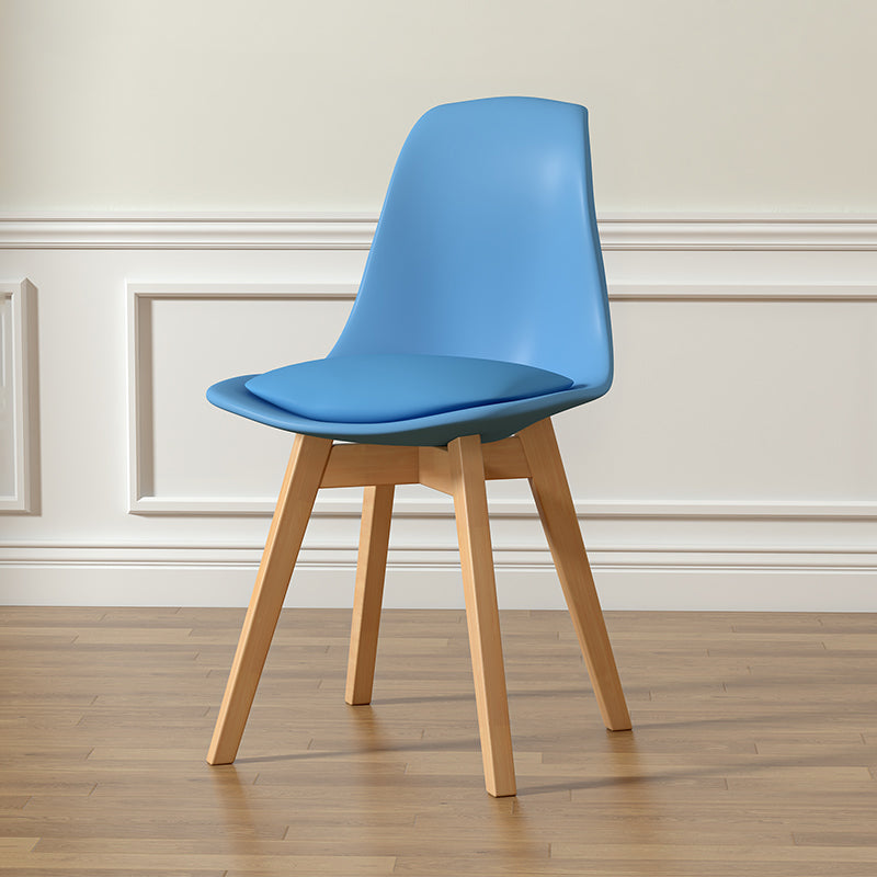 Scandinavian Upholstered Wood Trapezoidal Dining Chair