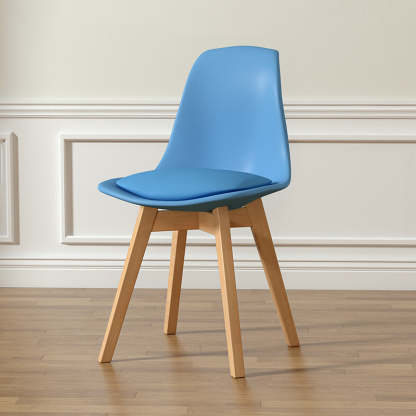 Scandinavian Upholstered Wood Trapezoidal Dining Chair