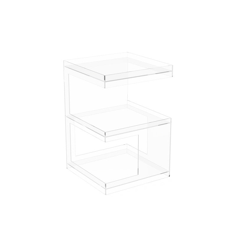 Minimalist Acrylic 3-Tier Square End Table