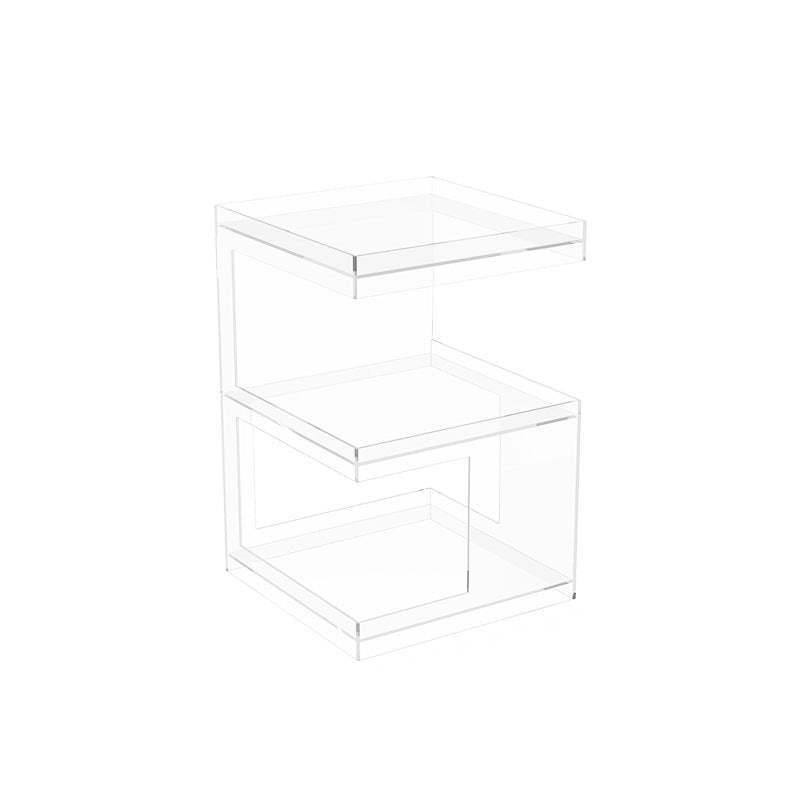 Minimalist Acrylic 3-Tier Square End Table