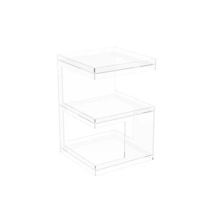 Minimalist Acrylic 3-Tier Square End Table