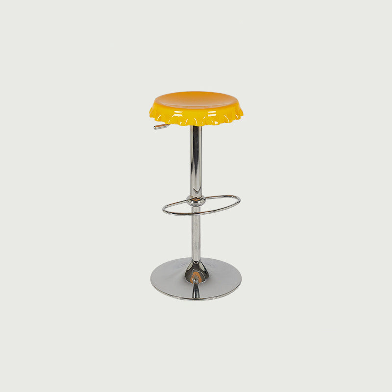 Contemporary Beer Bottle Cap Plastic Swivel Bar Stool