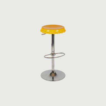Contemporary Beer Bottle Cap Plastic Swivel Bar Stool