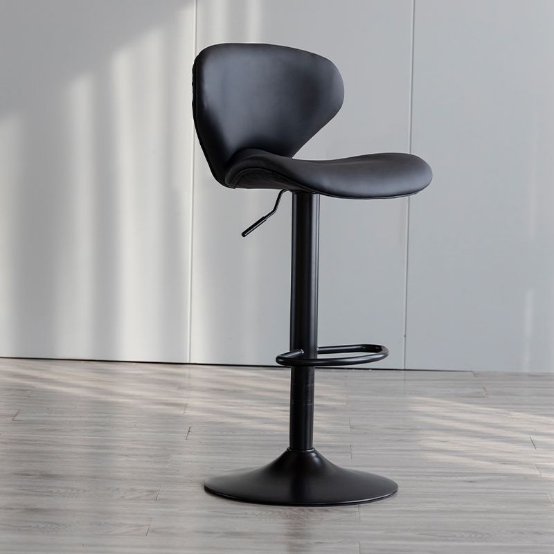 Curved PU Leather Swivel Bar Stool