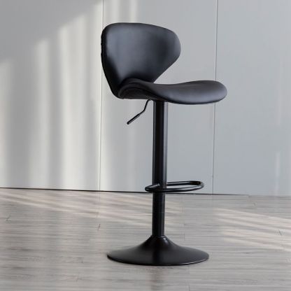 Curved PU Leather Swivel Bar Stool