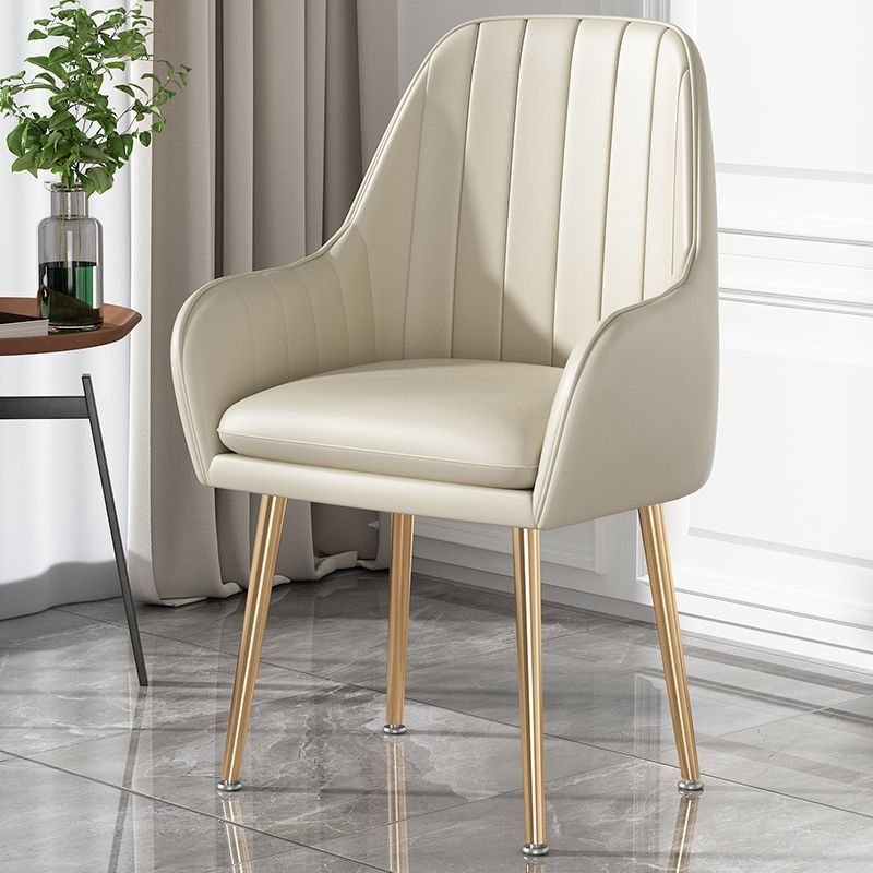 Scandinavian Velvet Leather Metal Vanity Stool