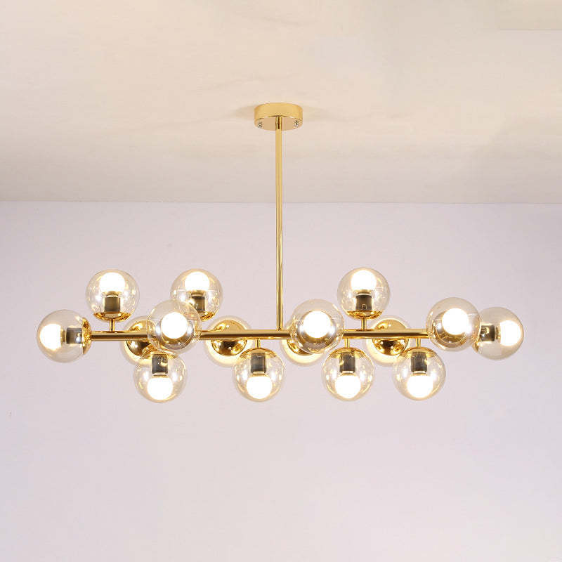 Scandinavian Long Globe Iron Island Chandelier