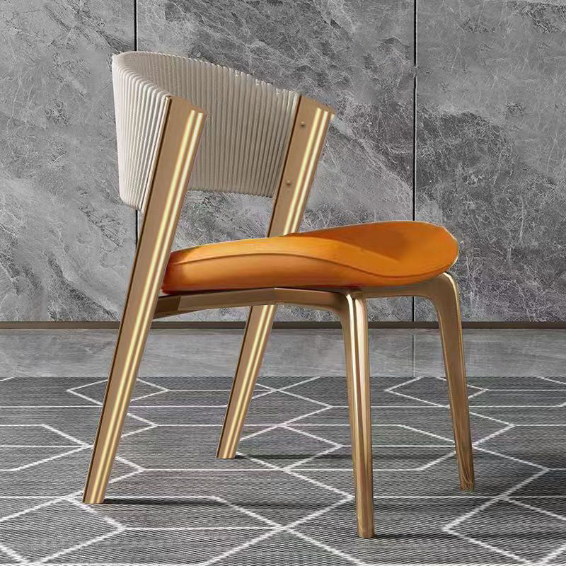 Modern Leather Stainless Steel Dining Chair