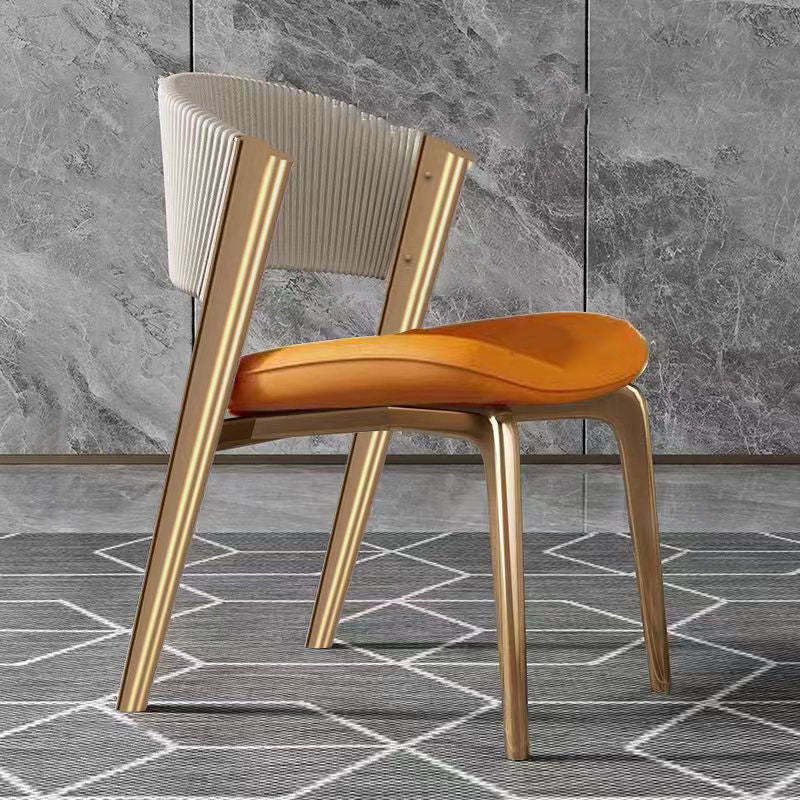 Modern Leather Stainless Steel Dining Chair