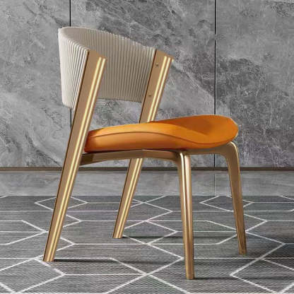 Modern Leather Stainless Steel Dining Chair