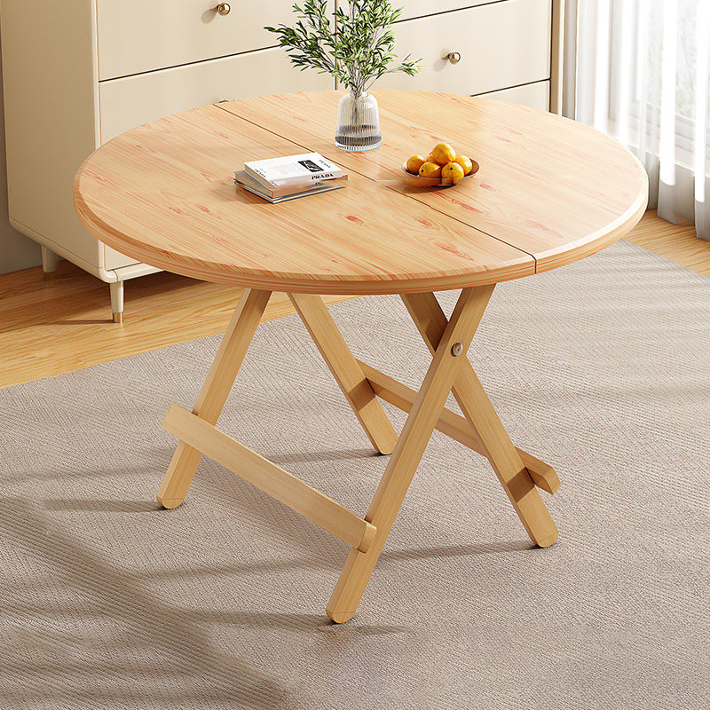 Scandinavian Round Wood 4-Seat Dining Table