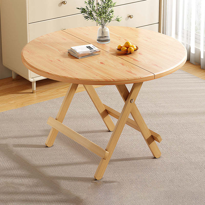 Scandinavian Round Wood 4-Seat Dining Table