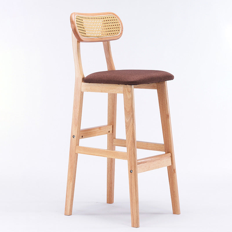 Minimalist PU Leather Open-Back Counter Stool