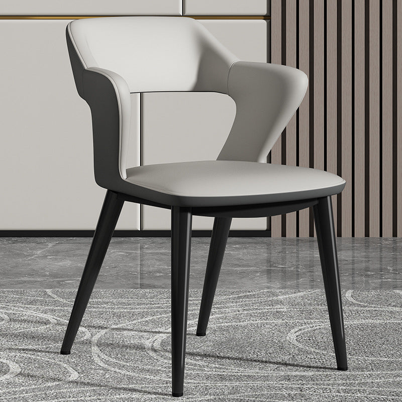 Scandinavian Leather Fabric Wing Dining Chair